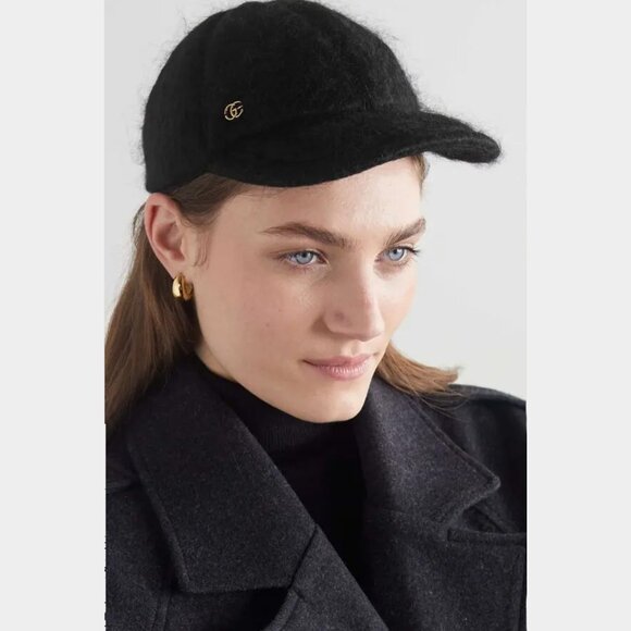 GUCCI BASEBALL CAP MOHAIR WOOL BLEND w GOLDTONE GG LOGO HAT UNISEX sz L - Picture 3 of 15